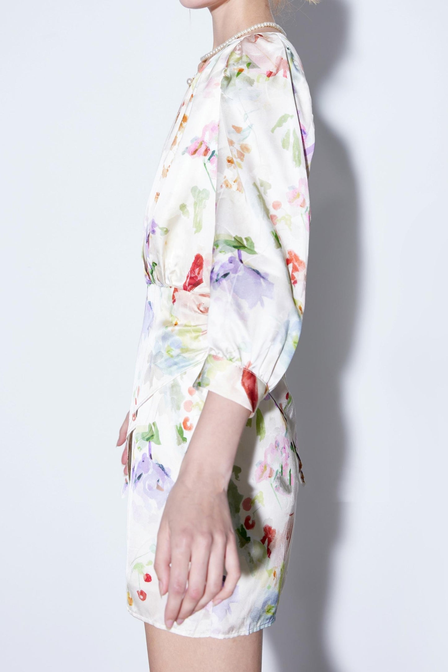 French Vintage Satin Jacquard Temperament Dress