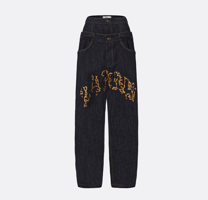 Double Waist Dropped Jeans