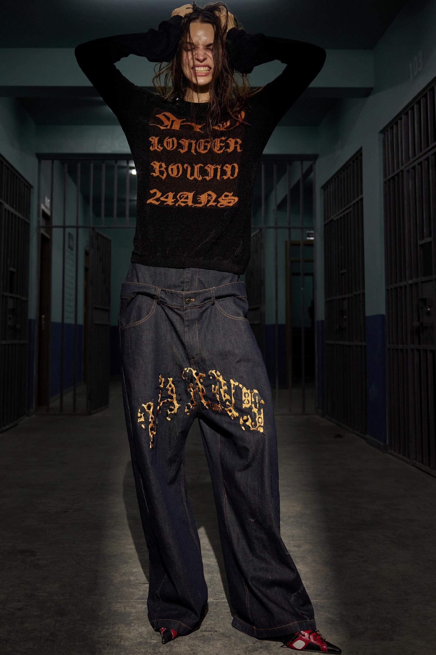 Double Waist Dropped Jeans