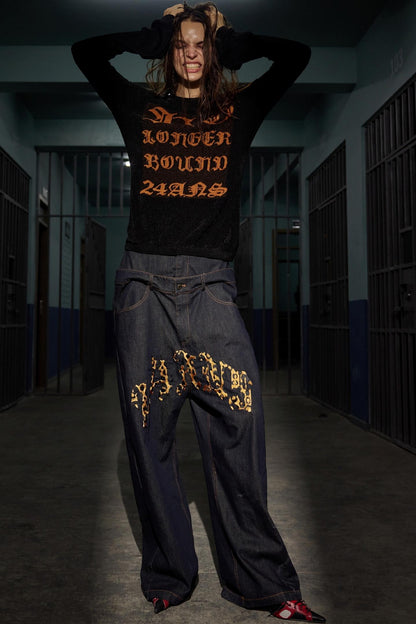 Double Waist Dropped Jeans