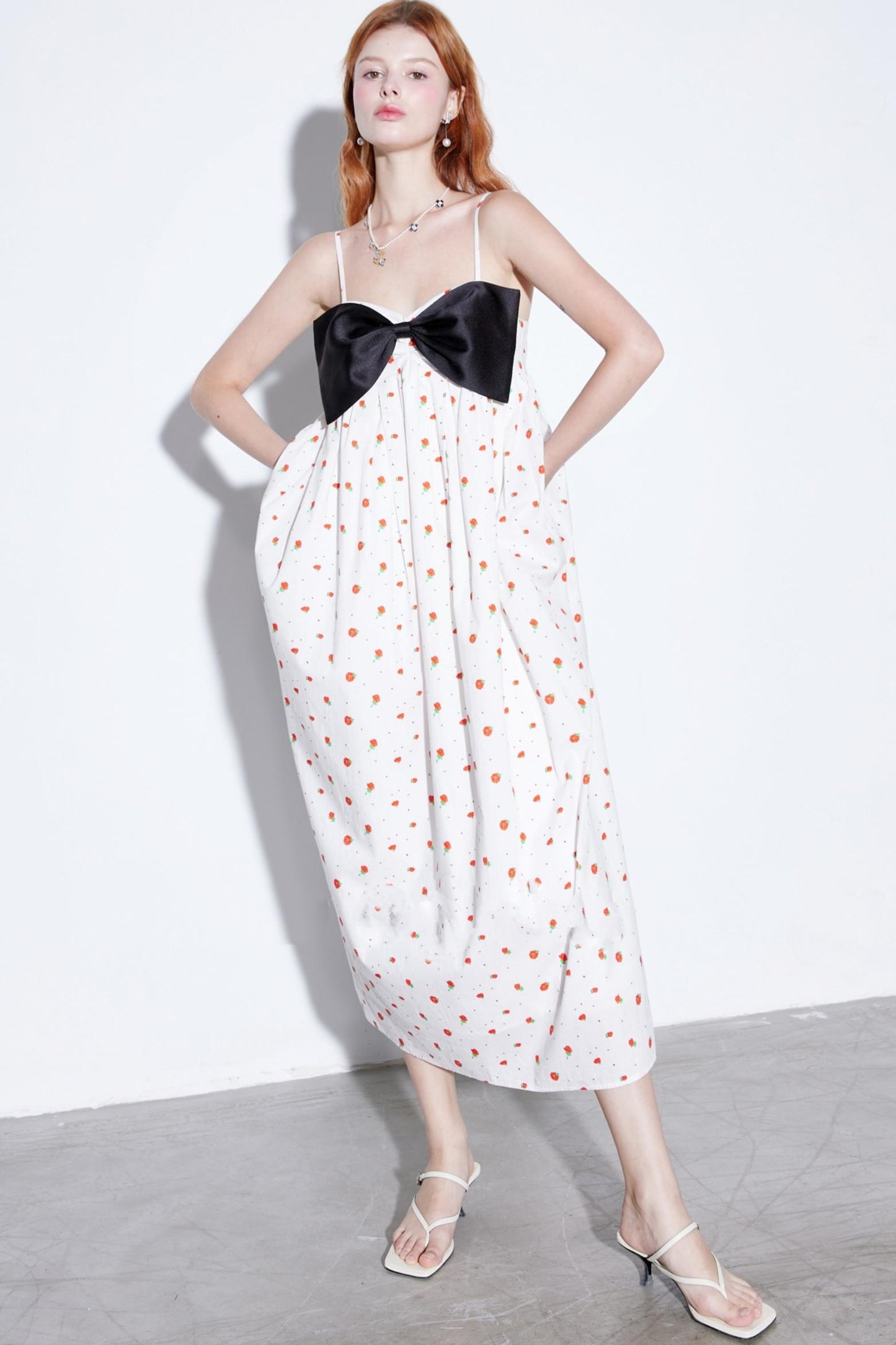 Rose Delicate Bow Sundress