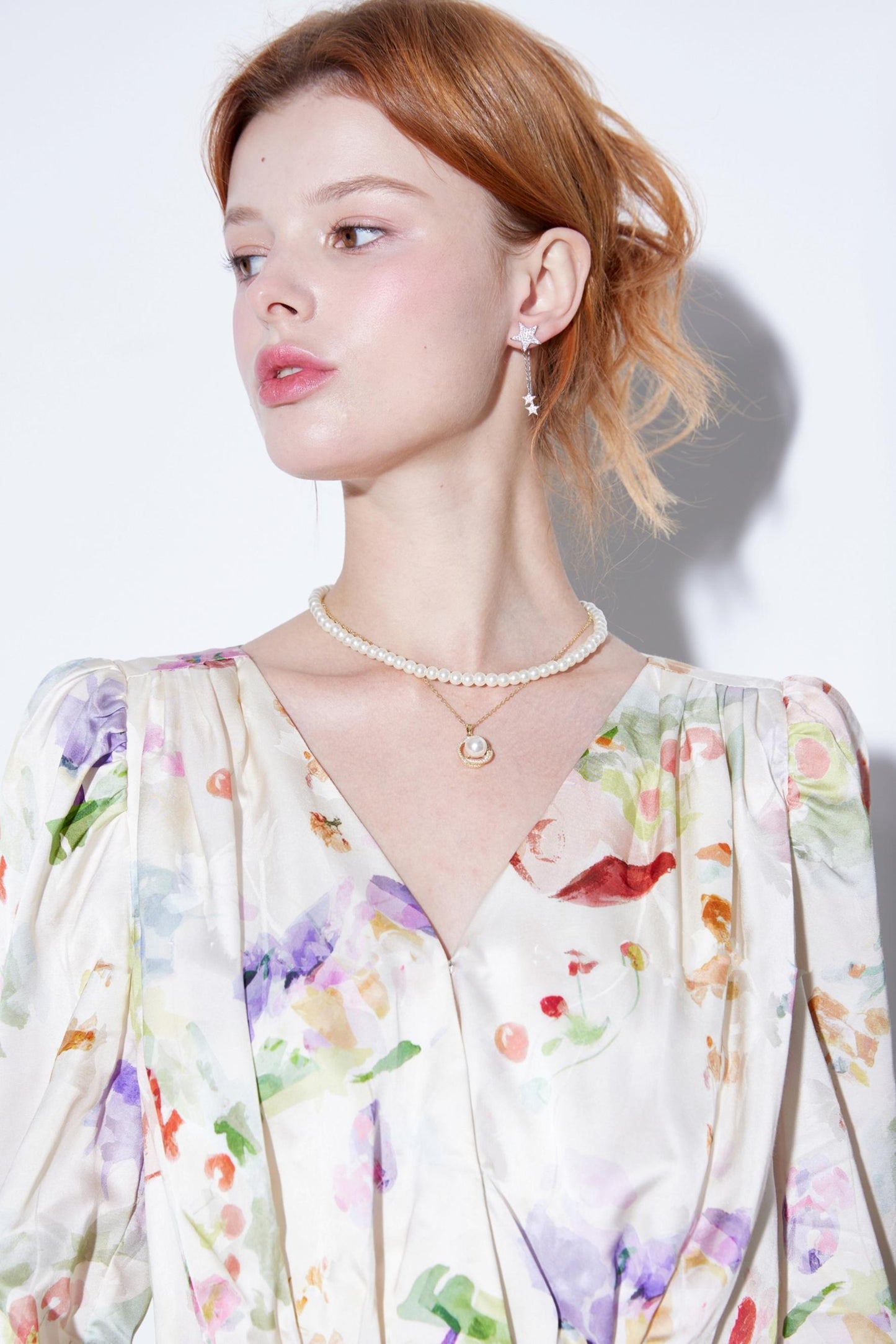 French Vintage Satin Jacquard Temperament Dress