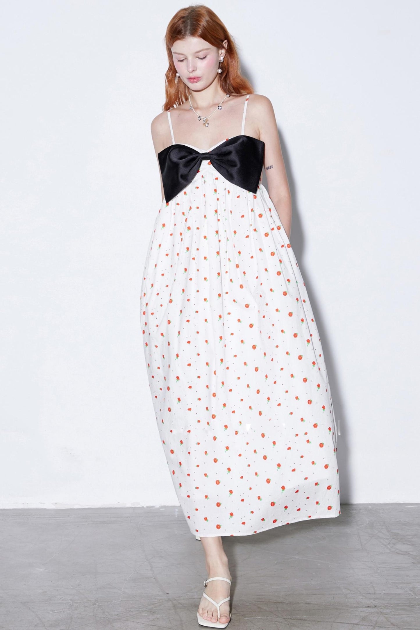 Rose Delicate Bow Sundress