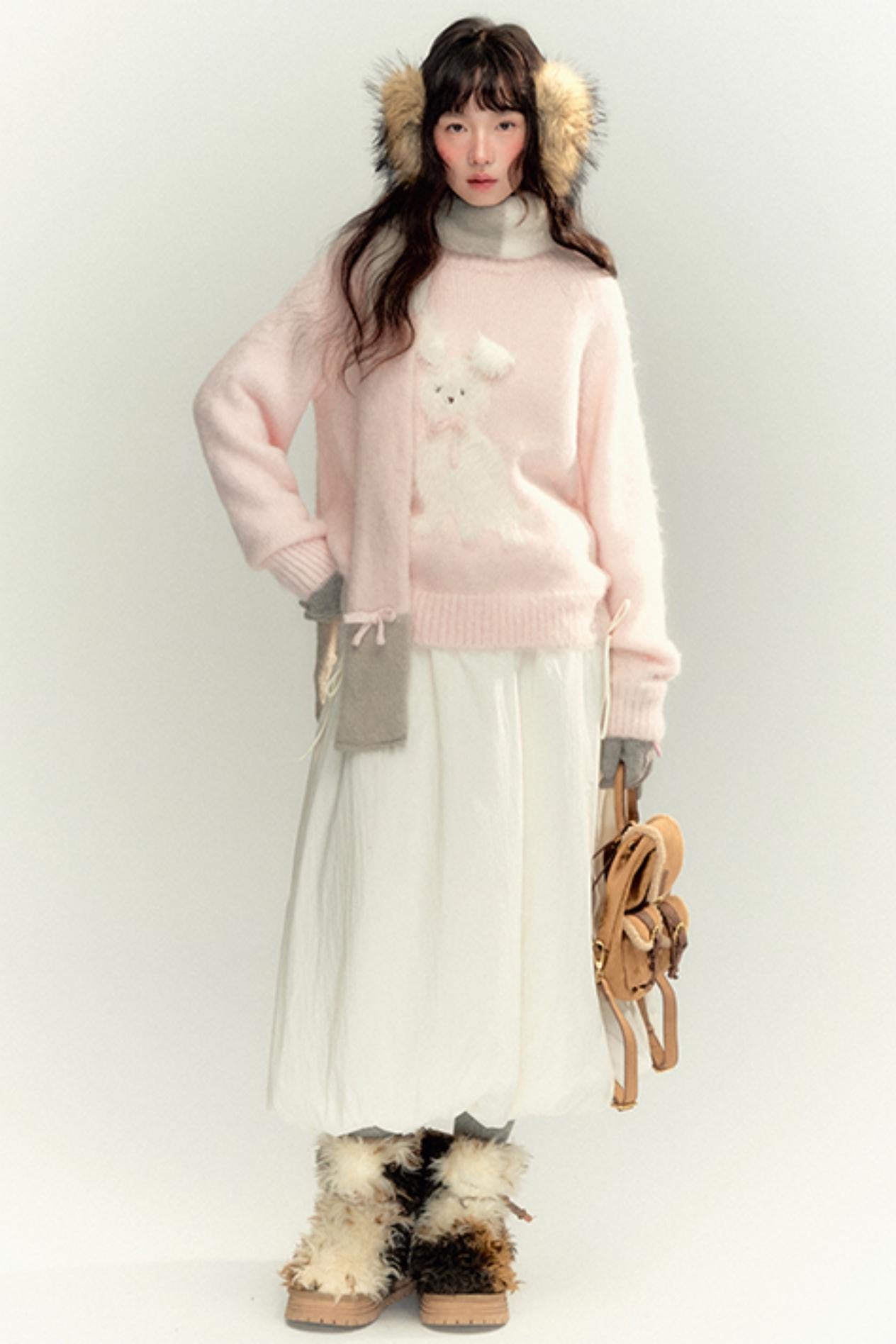 Bunny Mink Knit Sweater Set-Up