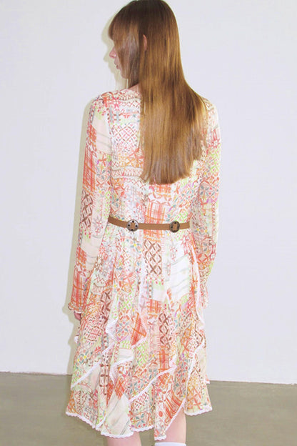 Chiffon Graffiti Unregelmäßiges Kleid