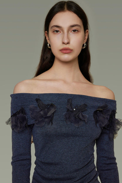 Autumn Knit One-Shoulder Dress