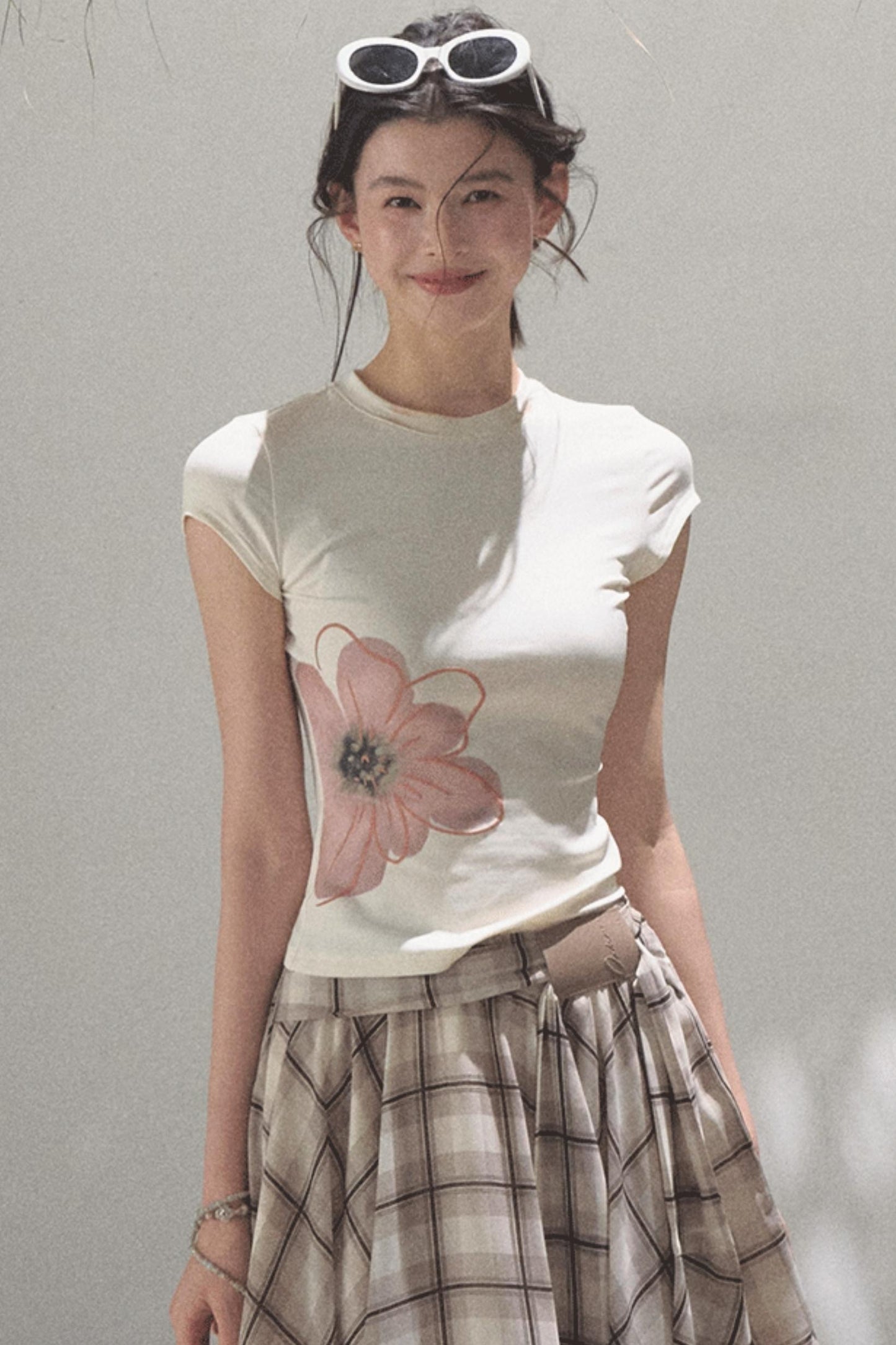 Love Ripple Plaid Skirt