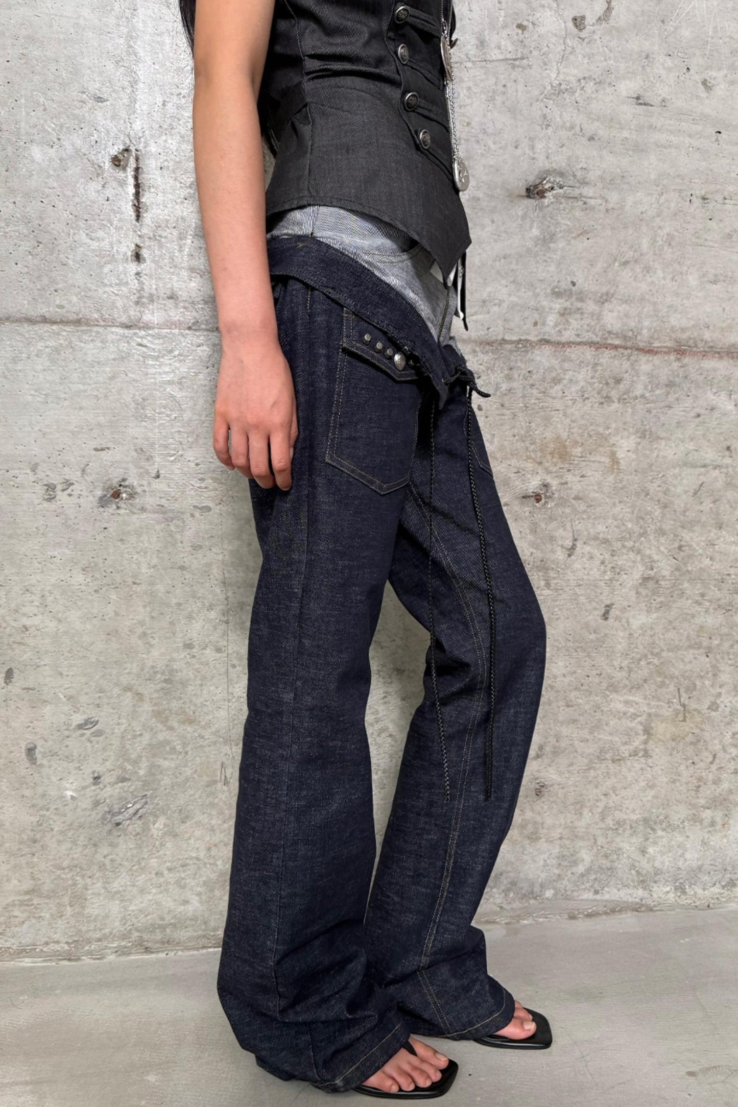 Color Block Slim Fit Jeans