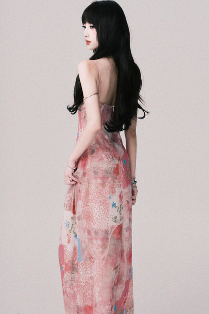 Floral Halter Beach Dress