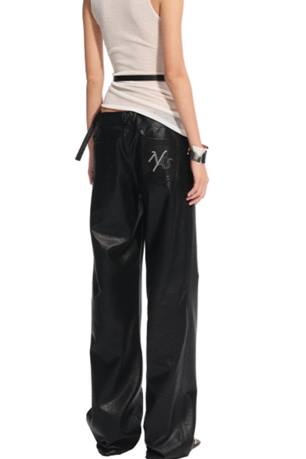 Unicorn Leather Straight-Leg Pants