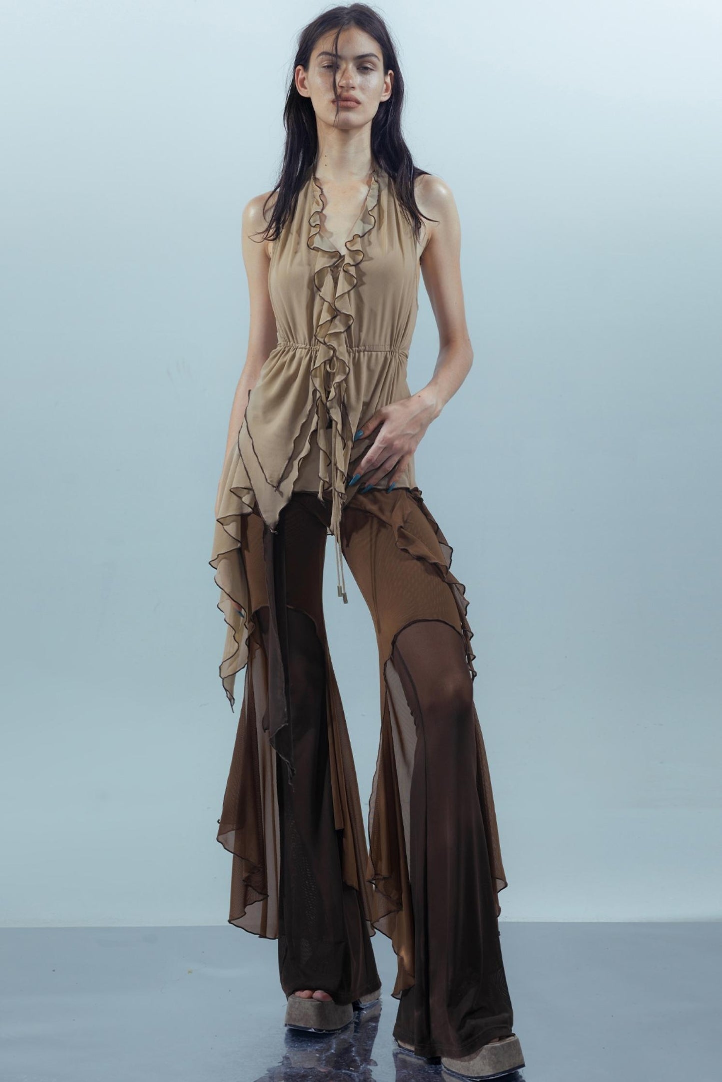 Dreamy Ruffled Mesh Tank