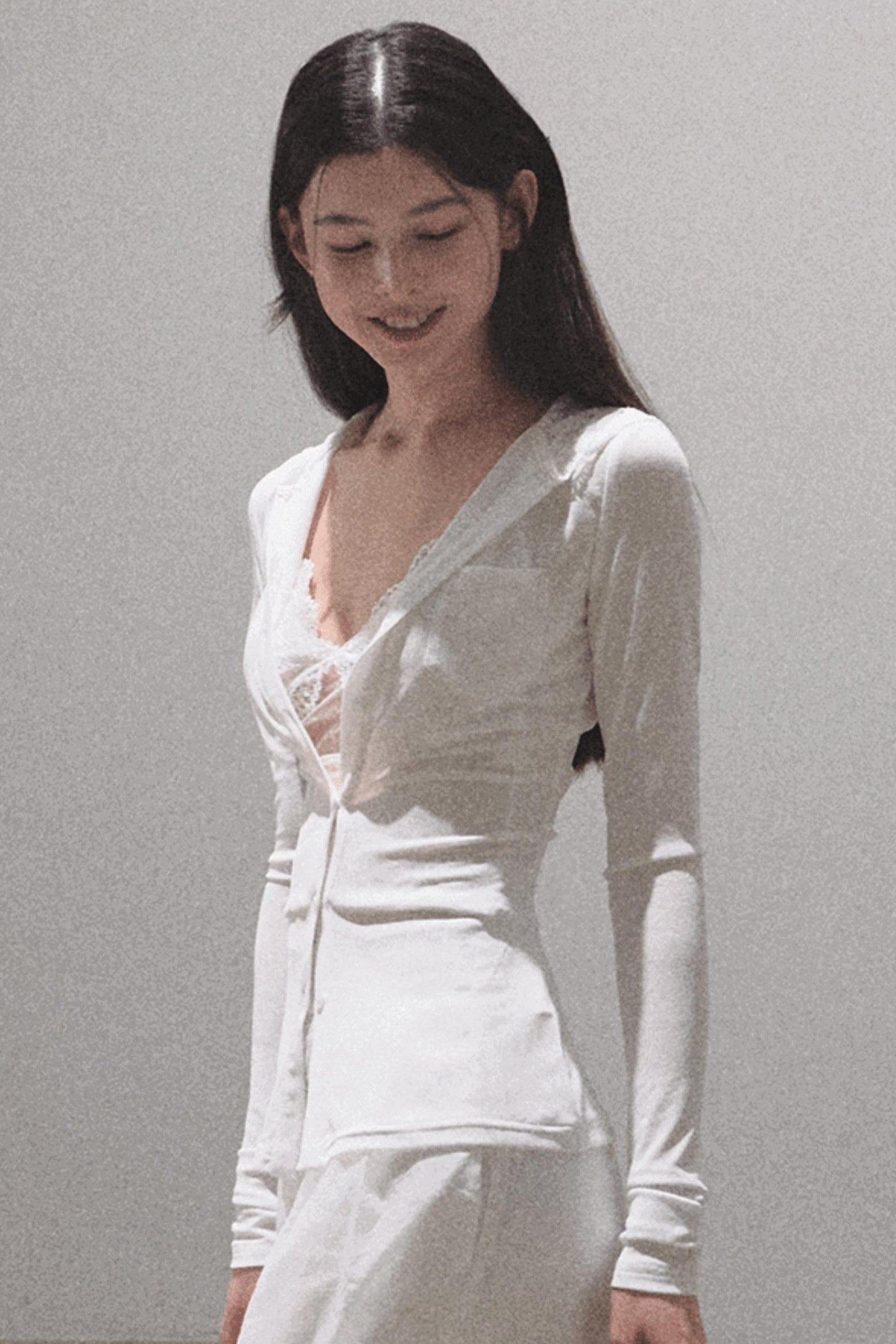 Snowflake Knit Hoodie & Patchwork Shorts Set-Up