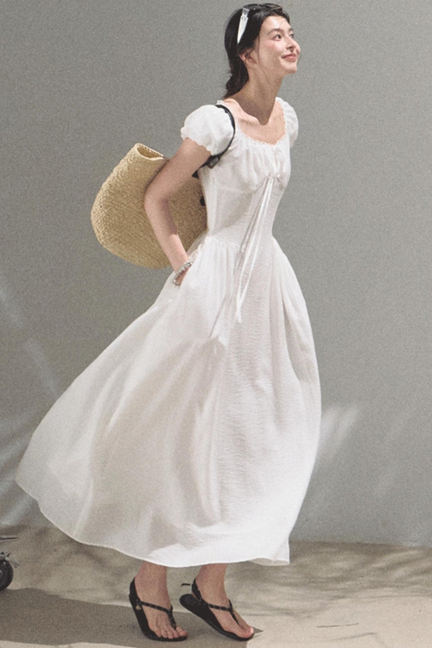 Luminous Cotton Tea Dress