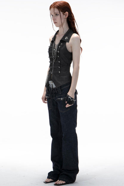 Color Block Slim Fit Jeans