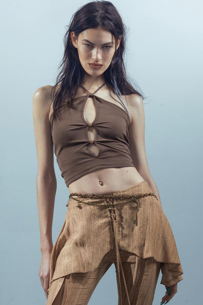 Hollow Beaded Cami Top