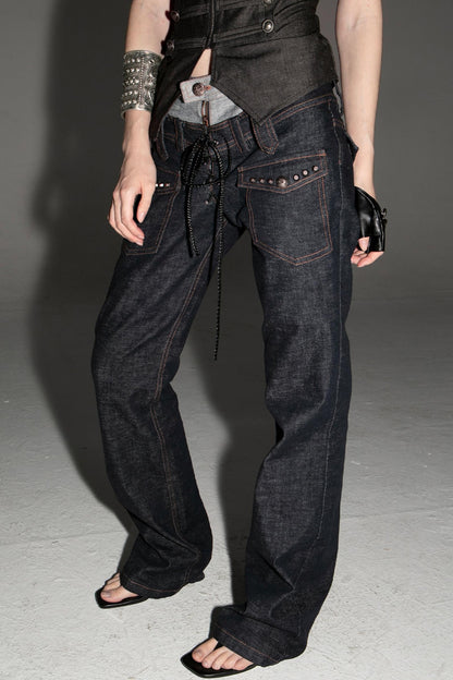 Color Block Slim Fit Jeans