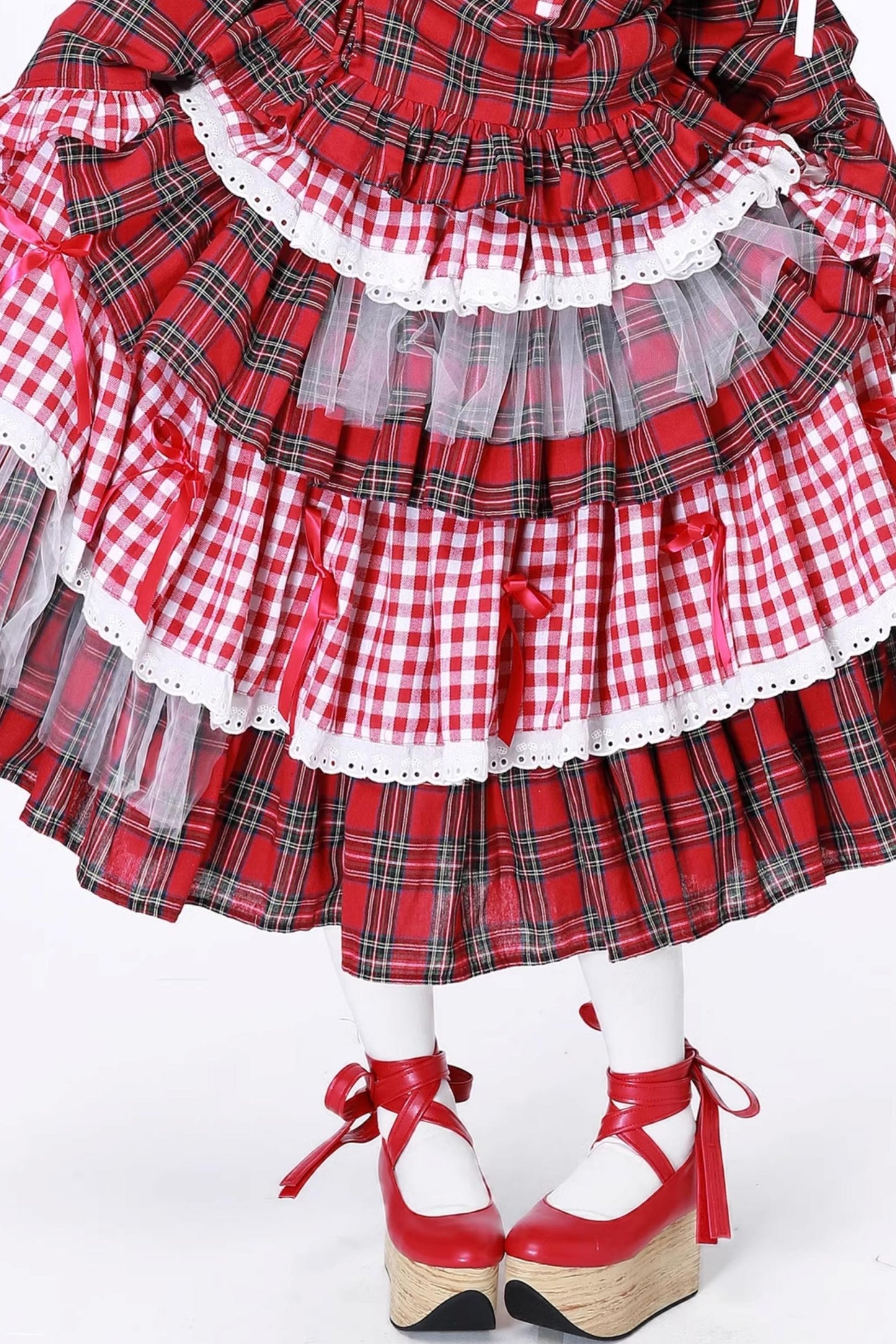 Japanese Lolita Plaid Wrap Skirt