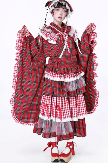 Japanese Lolita Plaid Wrap Skirt