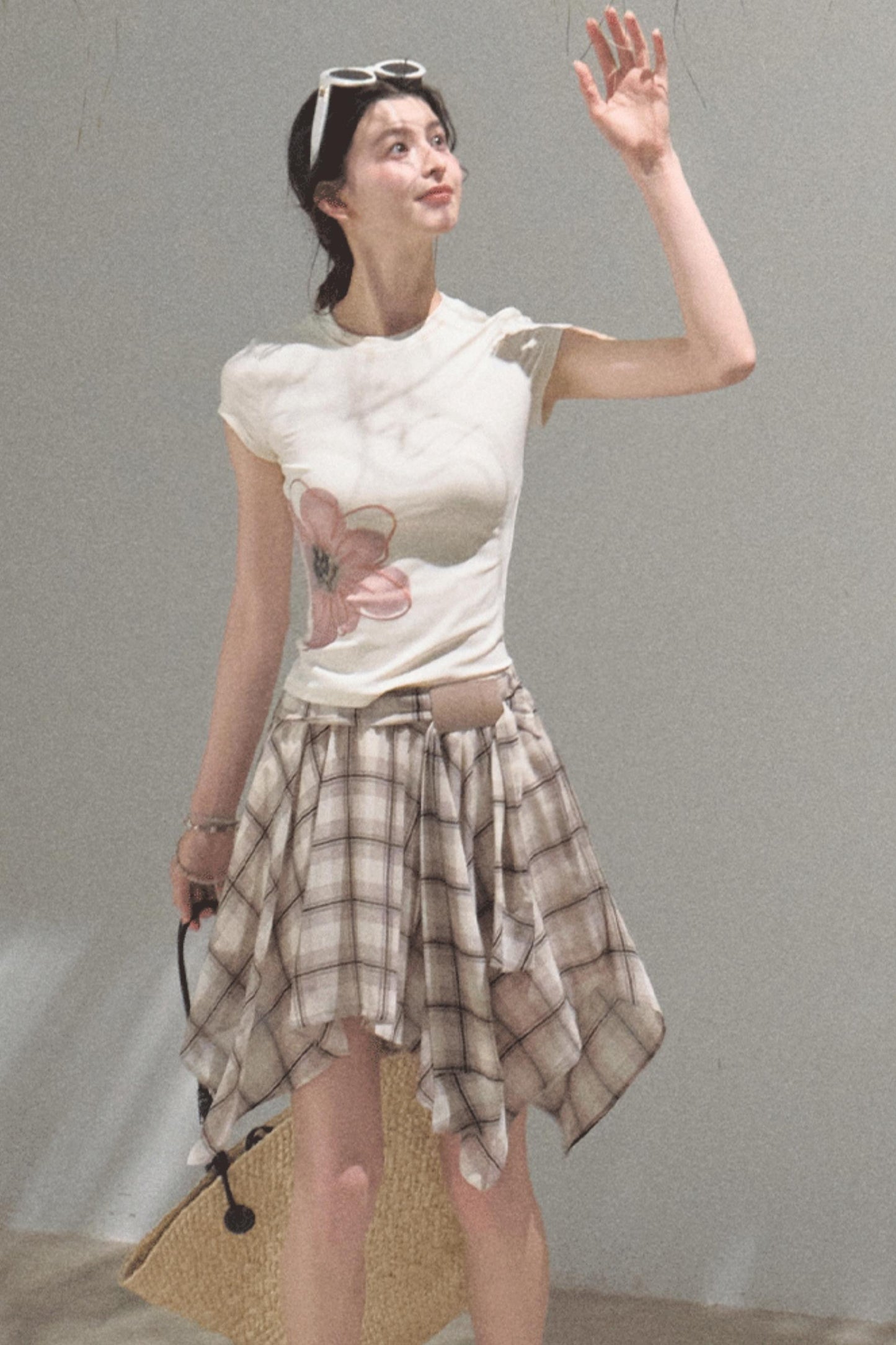 Love Ripple Plaid Skirt