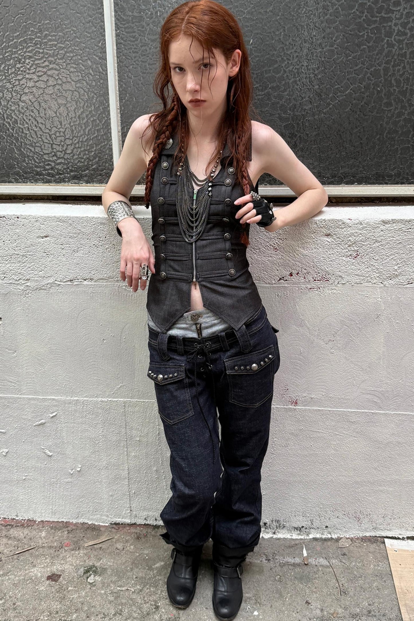 Color Block Slim Fit Jeans