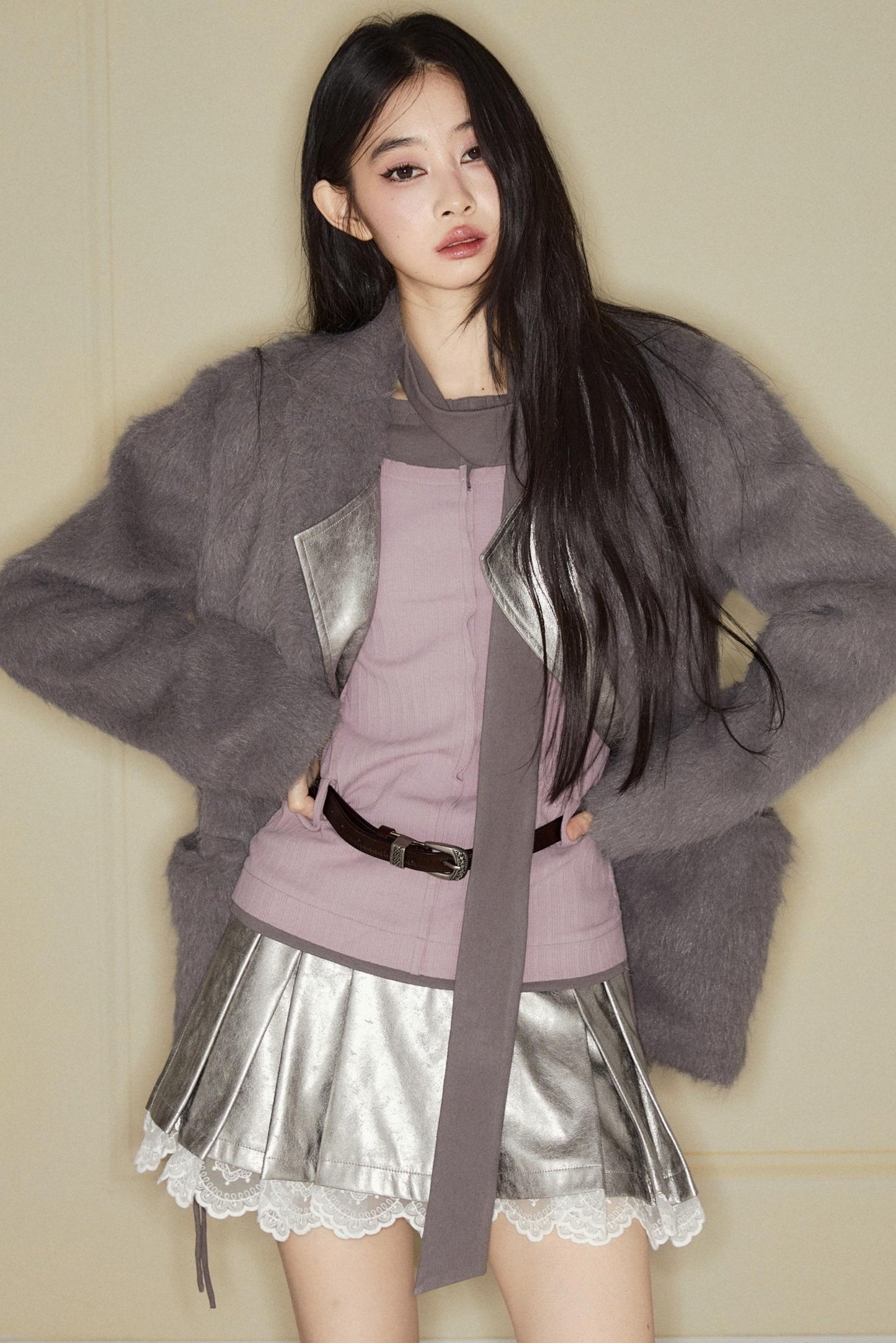 Purple White Duo Top