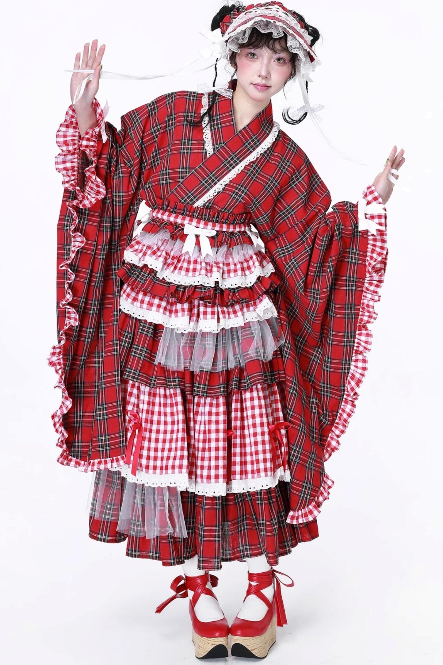 Japanese Lolita Plaid Wrap Skirt