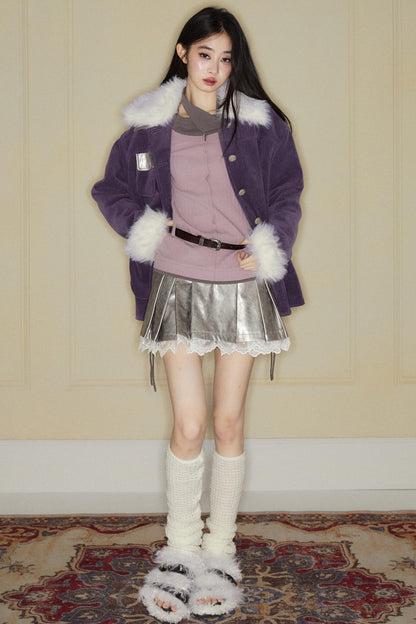 Purple White Duo Top