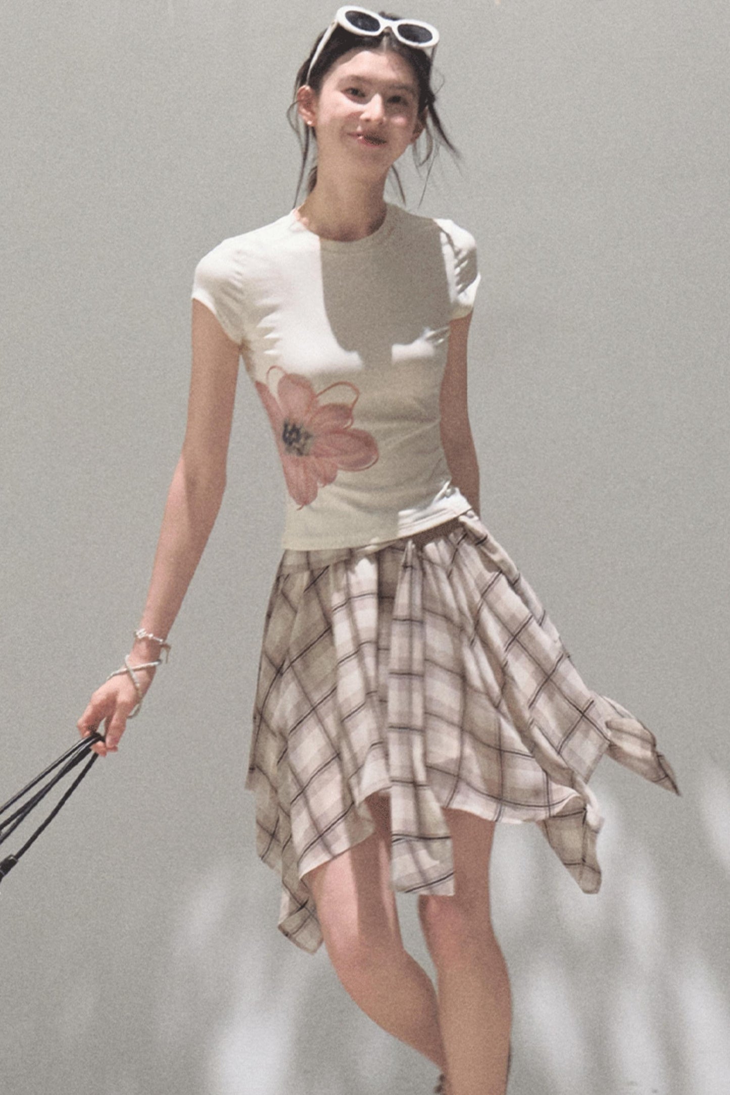 Love Ripple Plaid Skirt