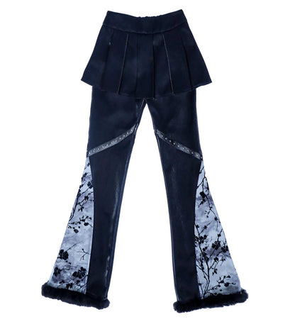 Pleated Flare Tie-Dye Pants