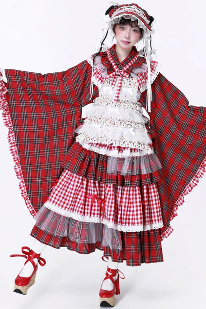 Japanese Lolita Plaid Wrap Skirt