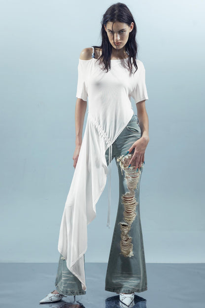 Off-Shoulder Irregular Tee