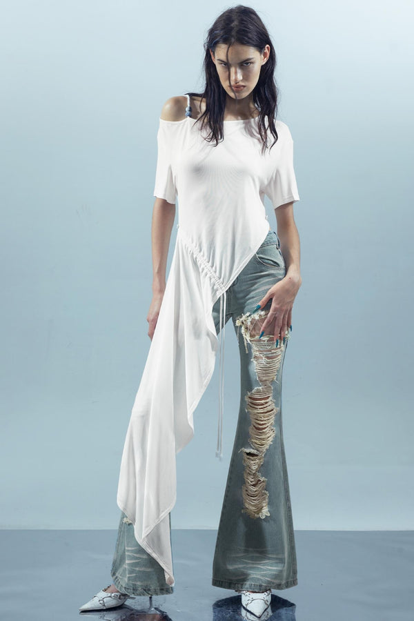 Off-Shoulder Irregular Tee