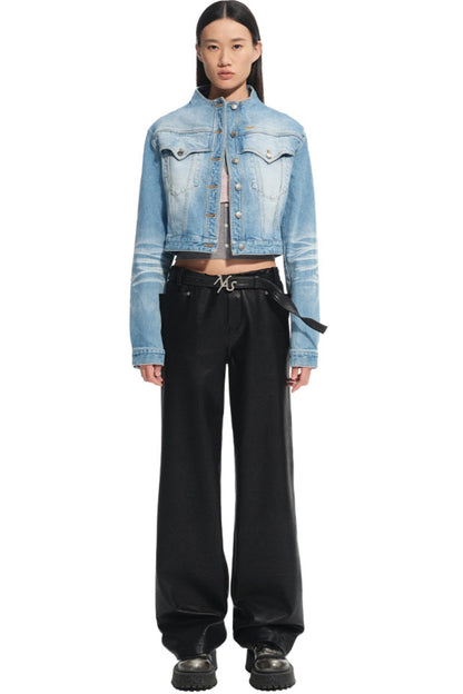 Unicorn Leather Straight-Leg Pants