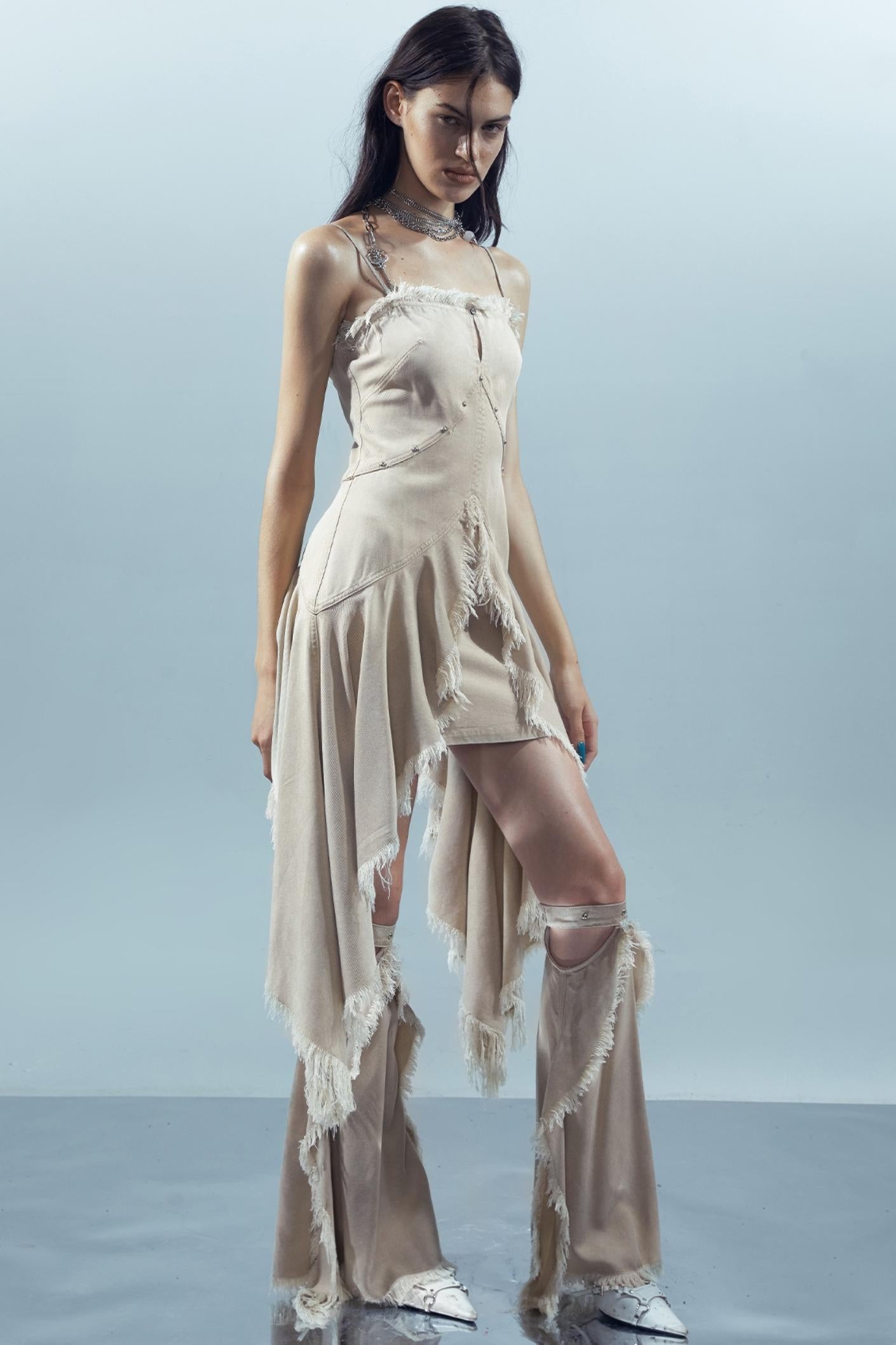 Asymmetrical Halter Dress