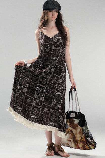 Sunset Bohemian Beaded Slip Dress