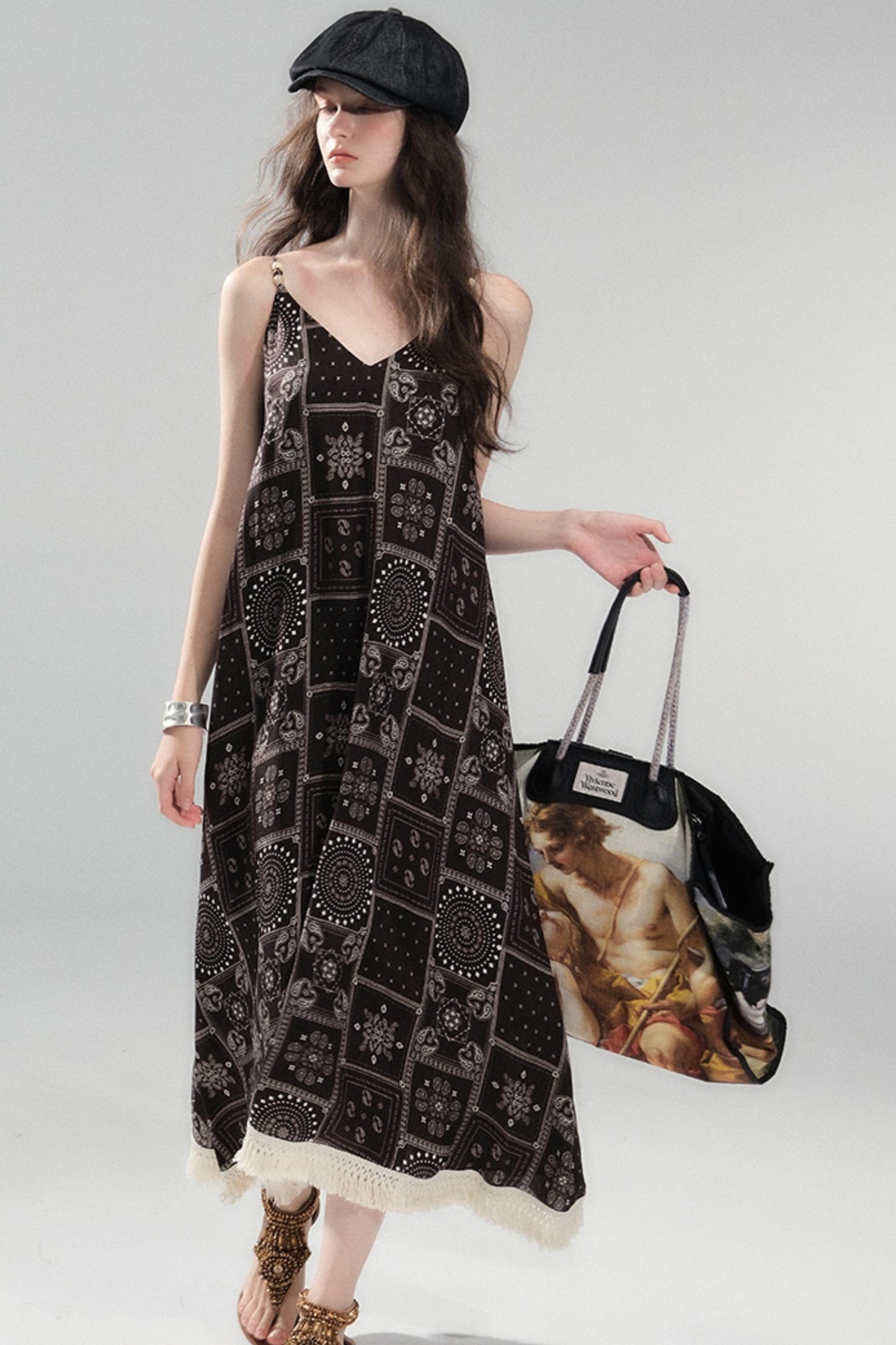 Sunset Bohemian Beaded Slip Dress