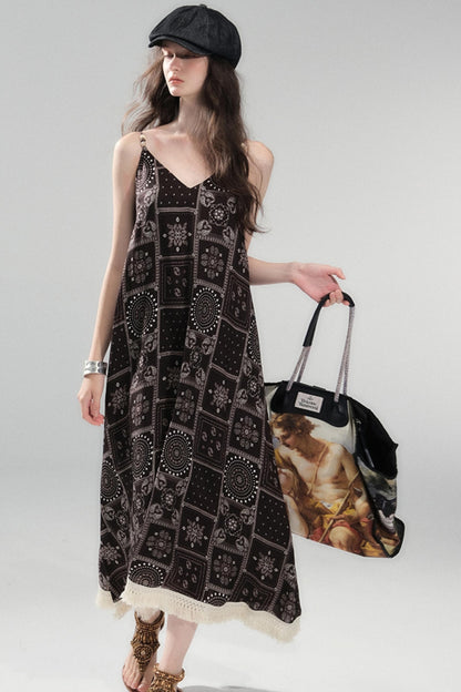 Sunset Bohemian Beaded Slip Dress