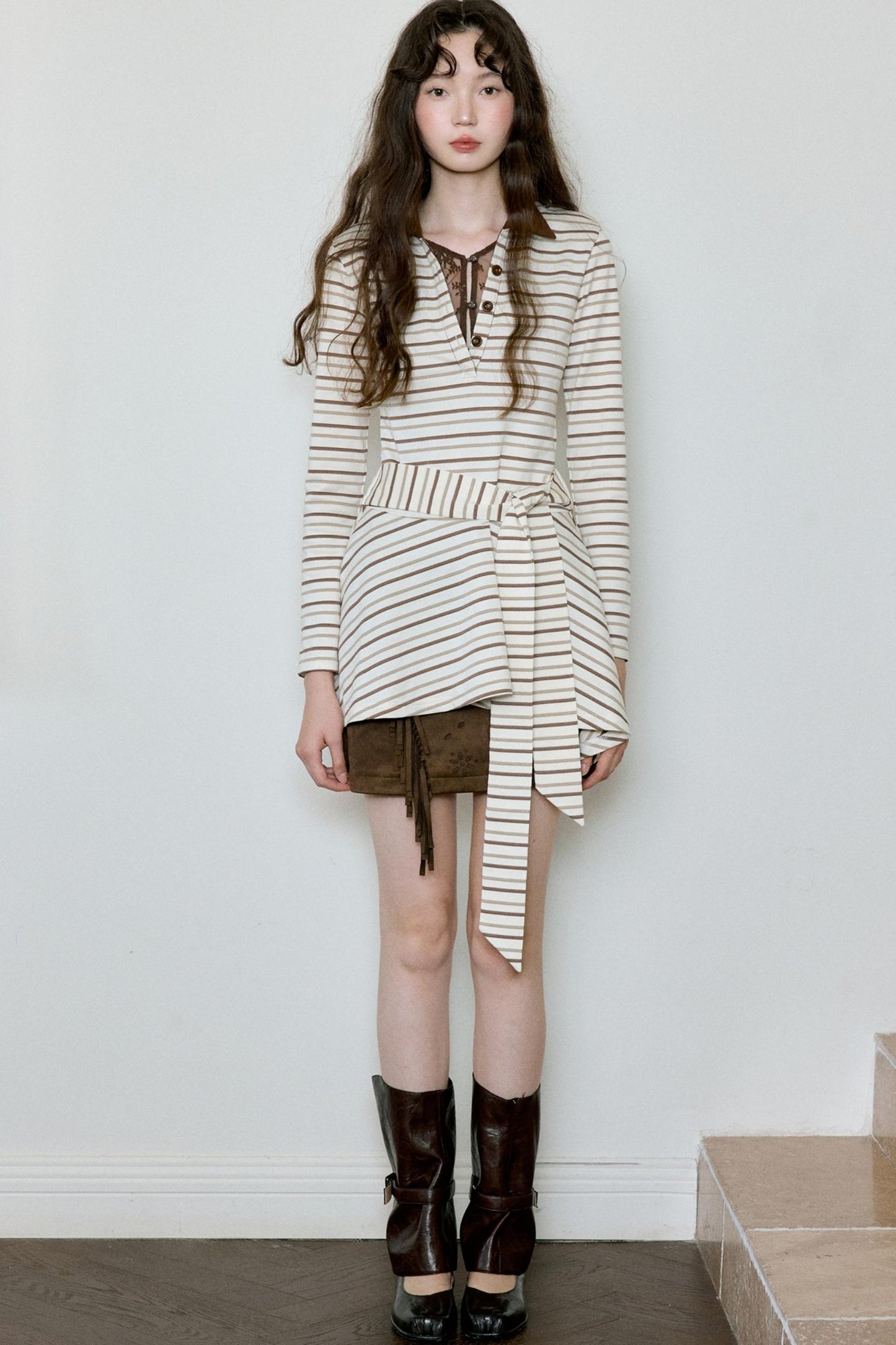 Vintage Striped Shawl Polo Shirt