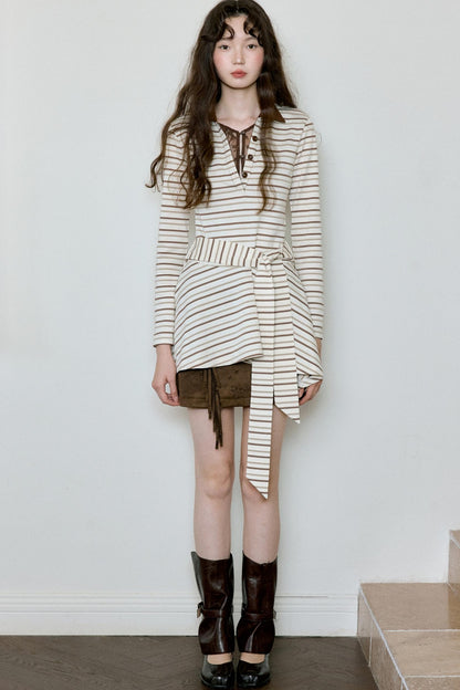 Vintage Striped Shawl Polo Shirt