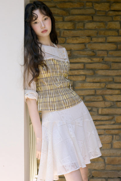 Apricot Yellow Bohemian Top Skirt Set-Up