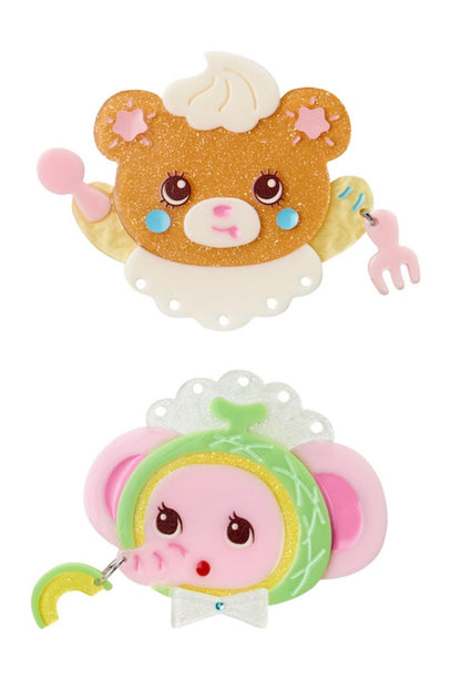 Honeydew Elephant Cream Acrylic Hairpin Edge Clip