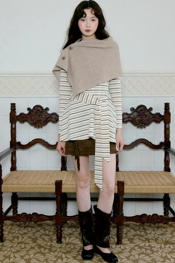 Vintage Striped Shawl Polo Shirt