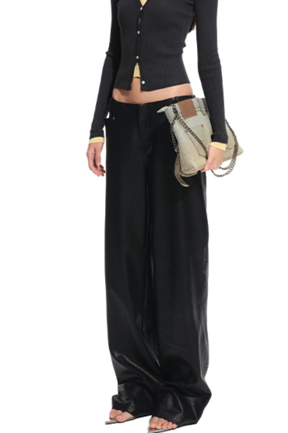 Unicorn Leather Straight-Leg Pants