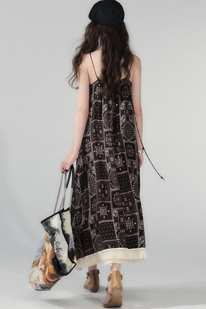 Sunset Bohemian Beaded Slip Dress