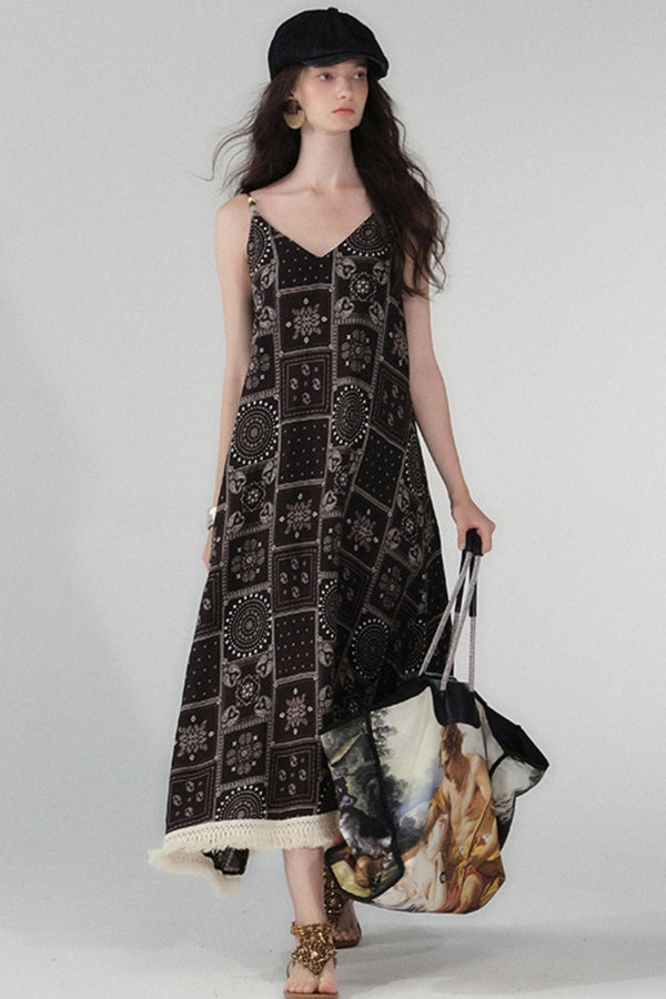 Sunset Bohemian Beaded Slip Dress