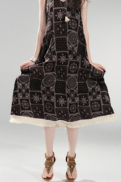 Sunset Bohemian Beaded Slip Dress