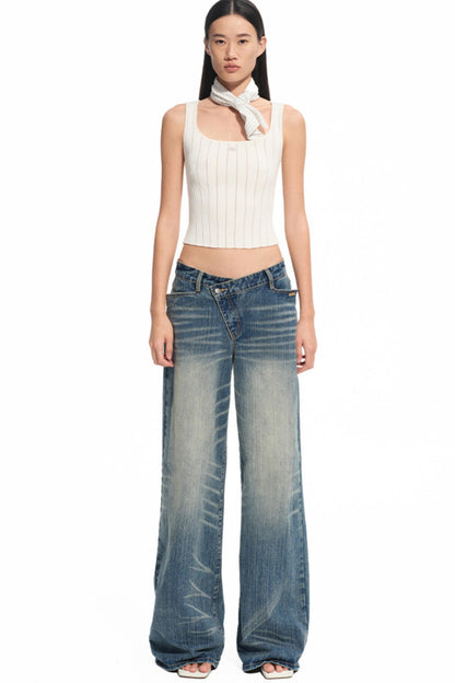 Blue Spring Straight Jeans