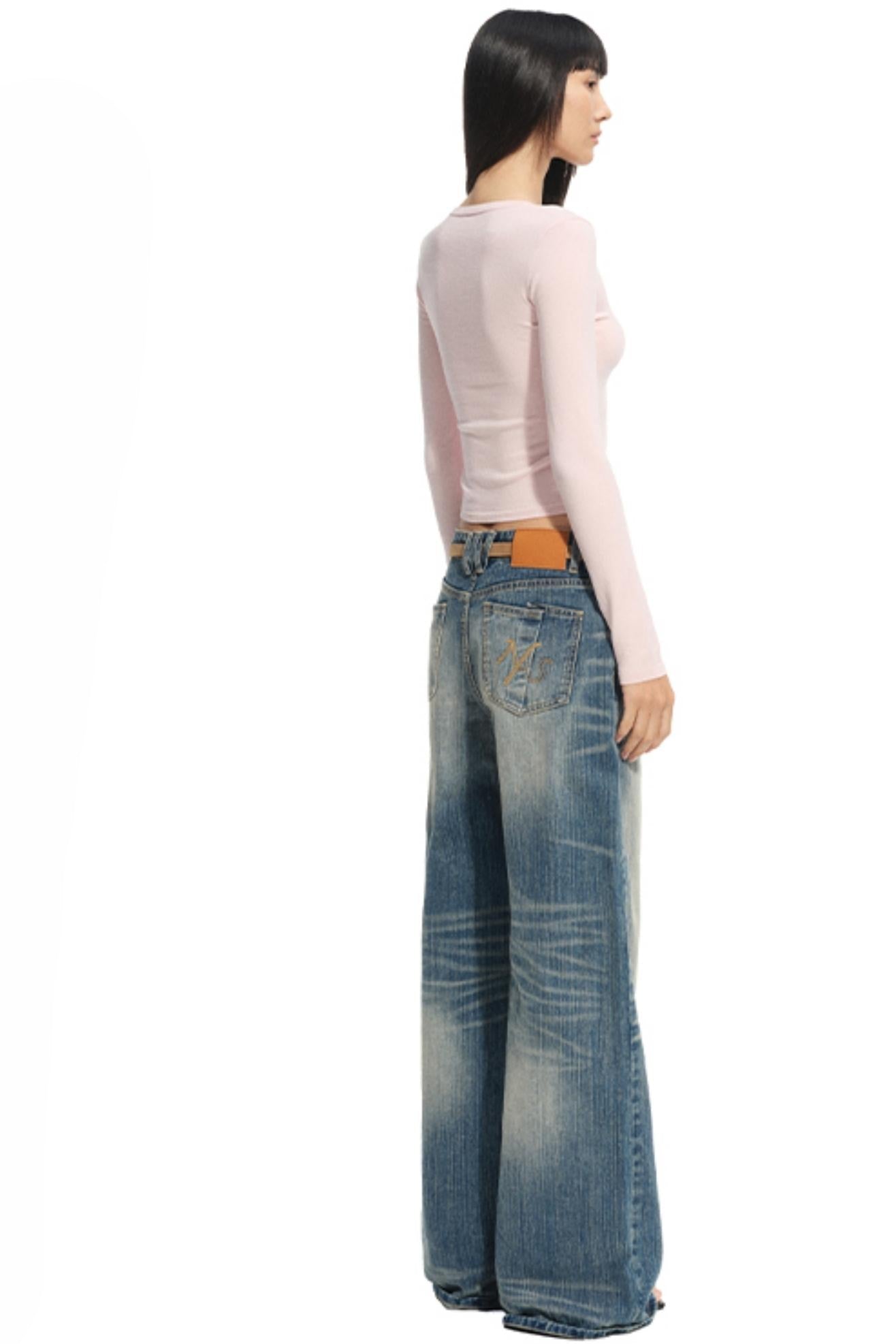 Blue Spring Straight Jeans