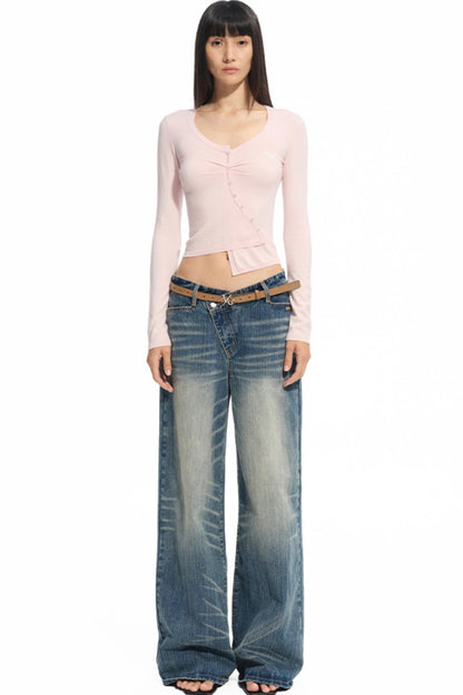 Blue Spring Straight Jeans