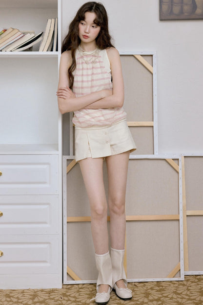 Gray-Pink Striped Camisole Top